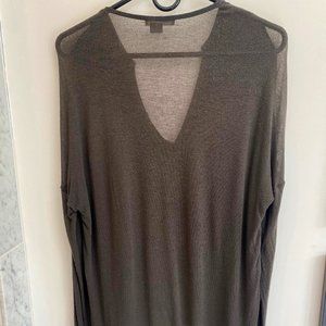 Vince- Silk and Cashmere Brown Sweater Shirt (long sleeves) Size Medium